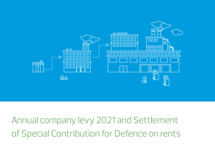 Annual company levy 2021 and Settlement of Special Contribution for Defence on Rents